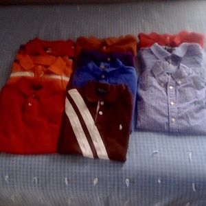Lot of 10 Boys Size 10-12 Shirts~7 Ralph Lauren Polo~2 Wrangler~1 Old Navy